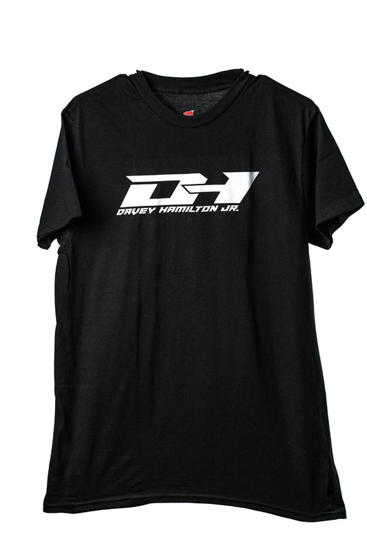 Vintage Davey Hamilton Jr. "DH" logo Black short sleeve T-Shirt