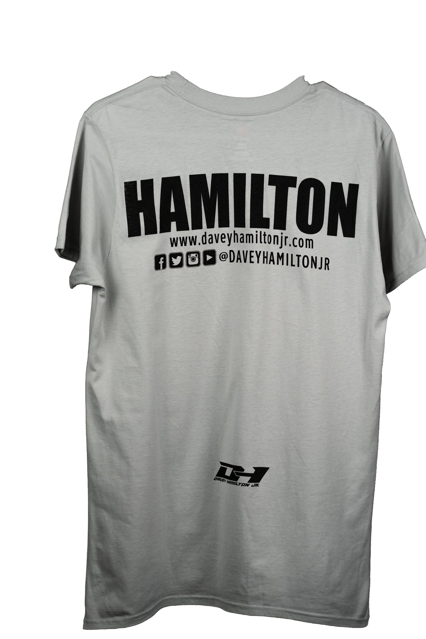 Vintage Davey Hamilton Jr. "DH" logo Grey short sleeve T-Shirt